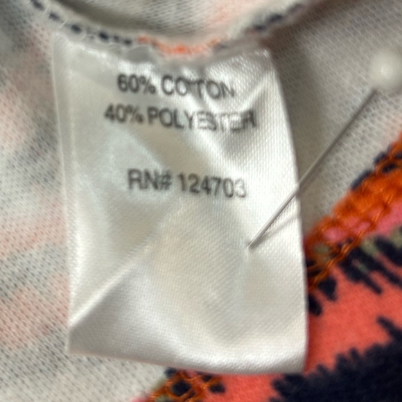 Coastal Cowgirl Rebecca Malone Orange/Navy Southwest Print Cardigan. Size XL. - Picture 9 of 10